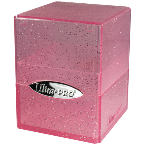 Satin Cube Deck Box Glitter Pink