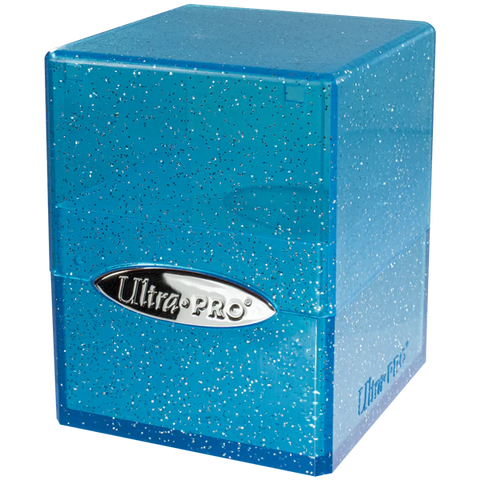 Satin Cube Deck Box Glitter Blue